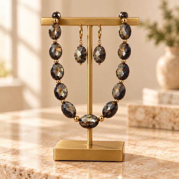 Jewelry - Vintage Black and Gold Beaded Curated Set